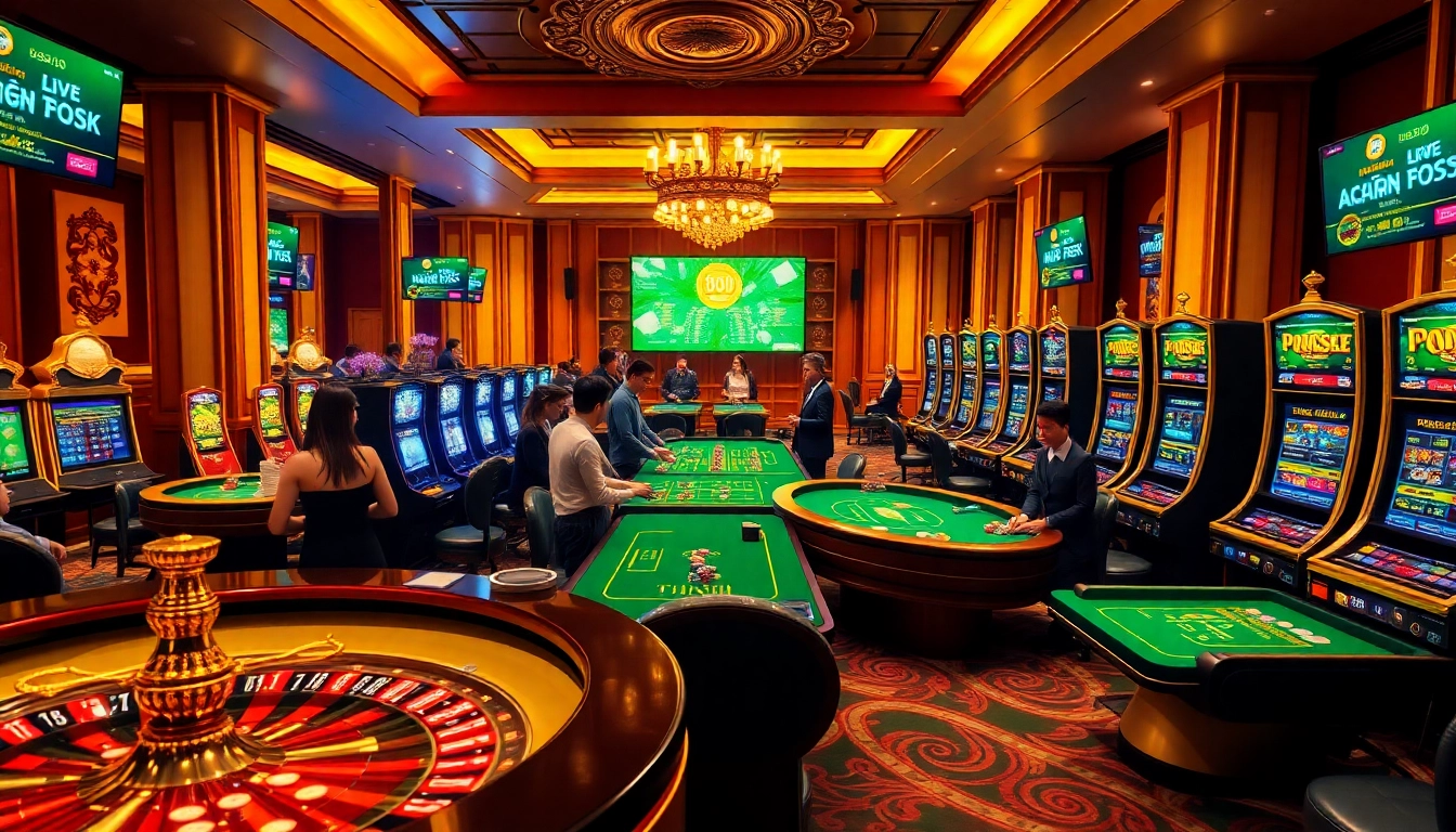 Experience the excitement of trang chủ BL555 with vibrant casino visuals showcasing various games.