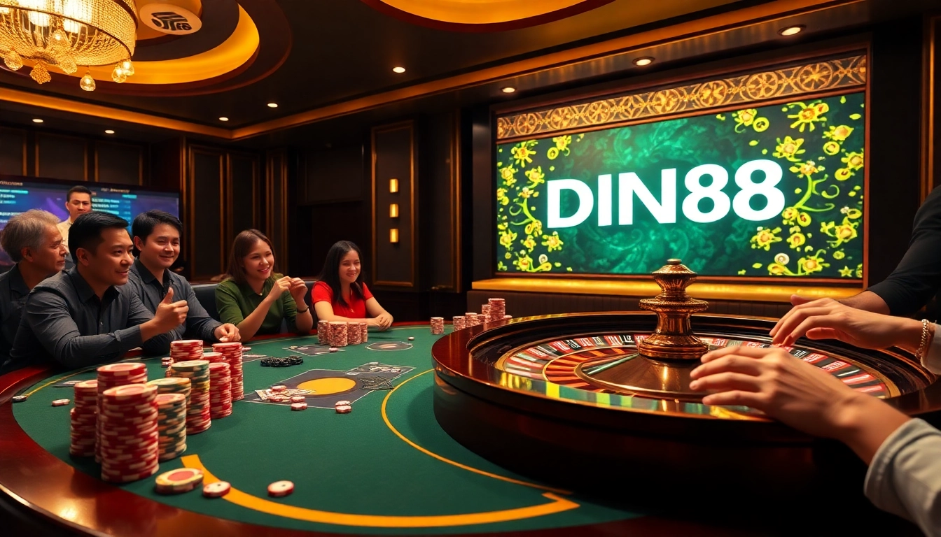 Engage in thrilling poker action at DN 88 with vibrant chips and dynamic casino ambiance.