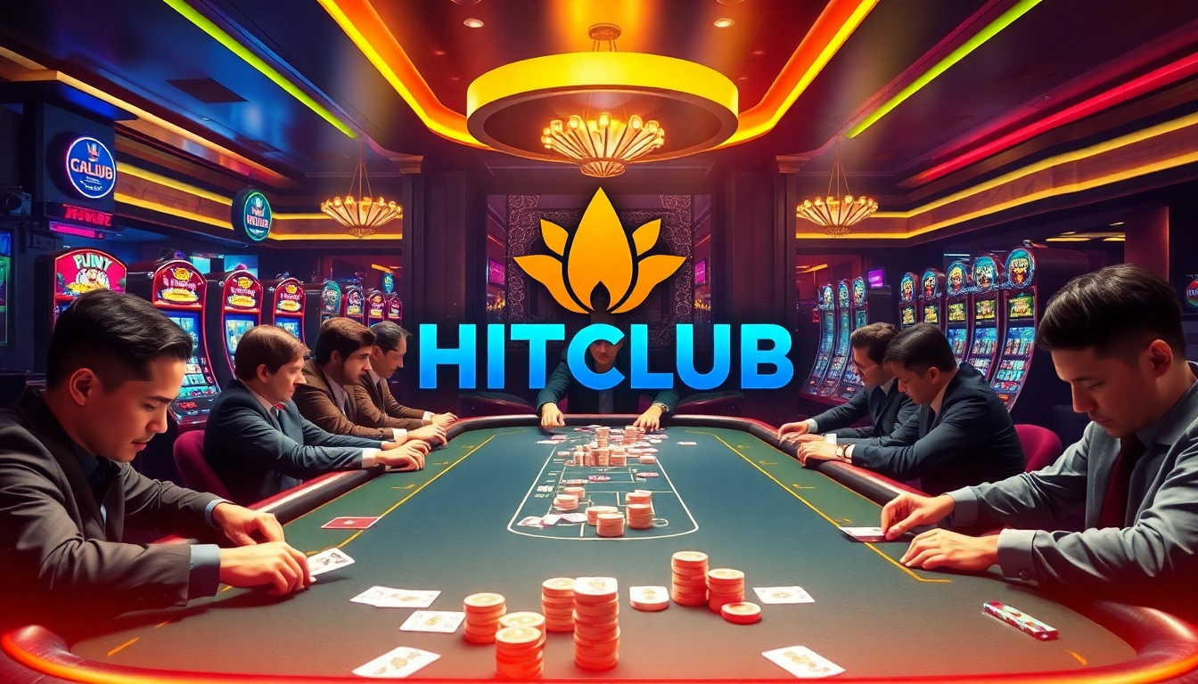 Experience the thrill of gambling at HITCLUB casino, featuring vibrant gaming tables and slots.