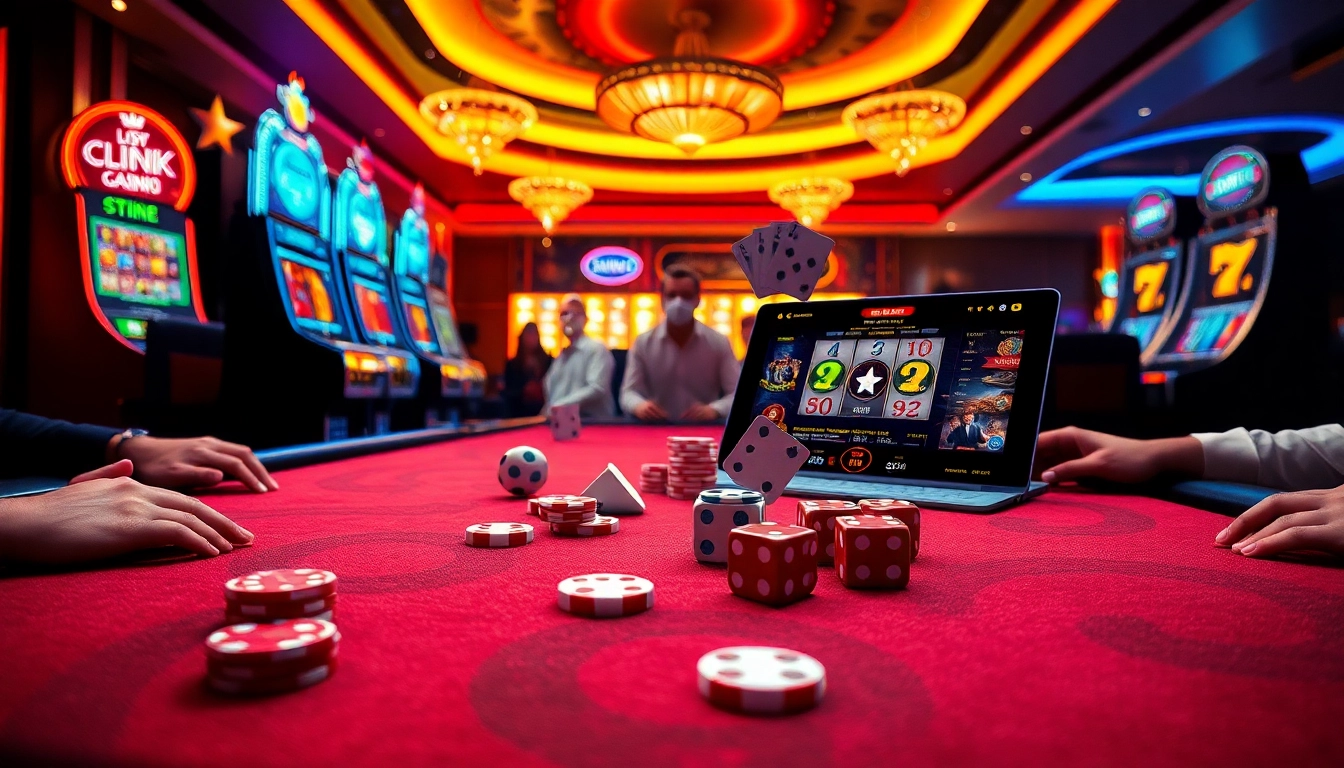 Experience thrilling gameplay at Luckywin com with vibrant casino tables and slot machines.