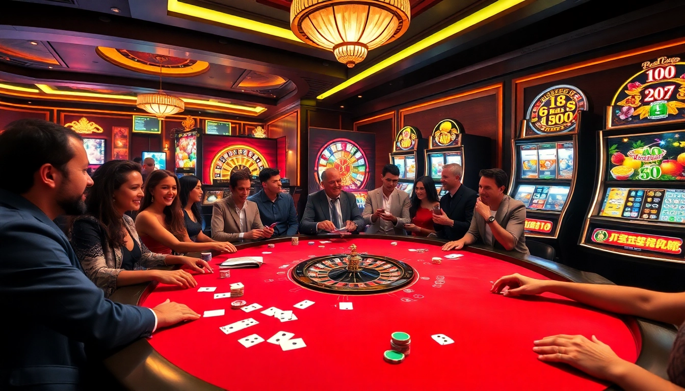 Engaged players at a poker table with chips and cards highlighting https://tr88.baby/ casino excitement.