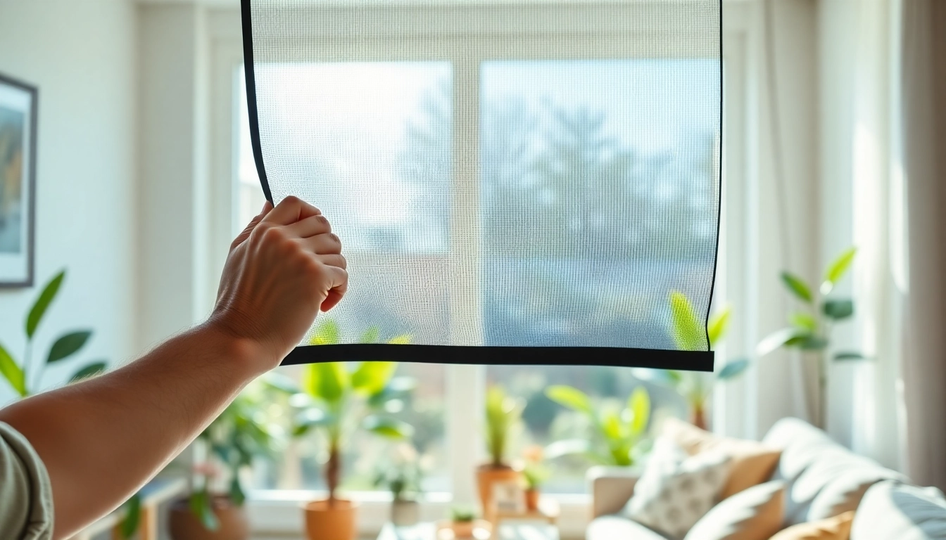 Install a Flyscreenmaxx in a bright living room, showcasing its seamless integration and design.