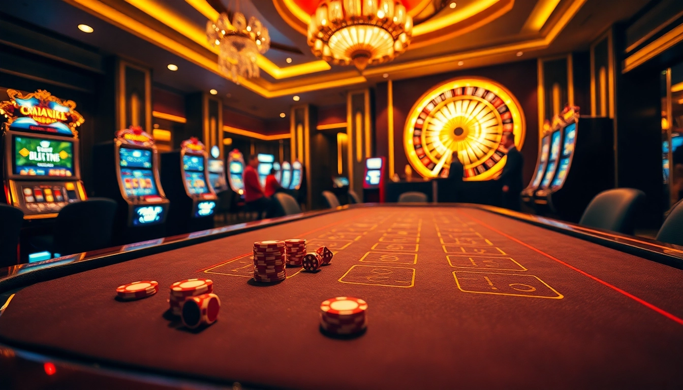 Exciting gaming scene at Trang chủ ABC8 showcasing vibrant casino elements and luxury ambiance.