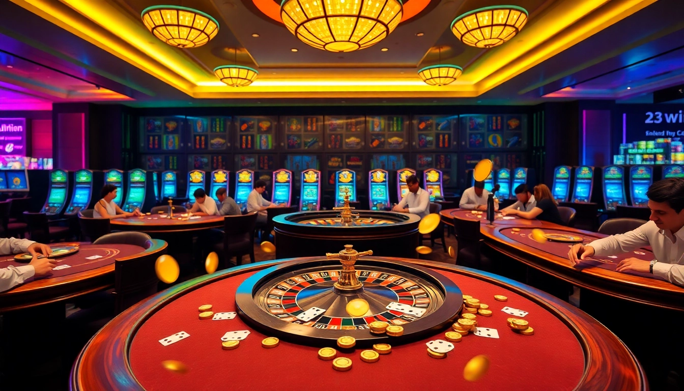 Experience the thrill of winning at 23win with poker tables, roulette, and vibrant slot machines.
