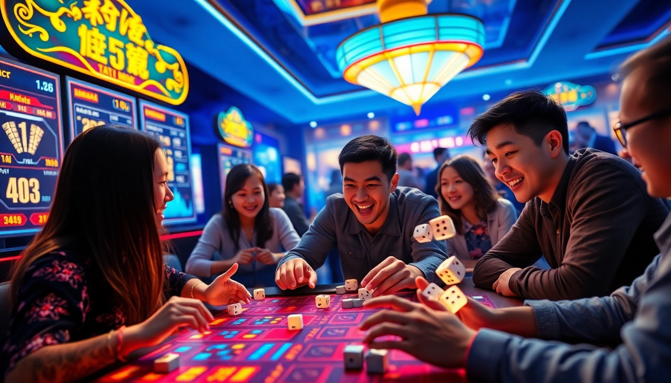 Tài Xỉu MD5 players immersed in a thrilling online gaming experience at https://taixiumd5.world, showcasing vibrant energy and excitement.