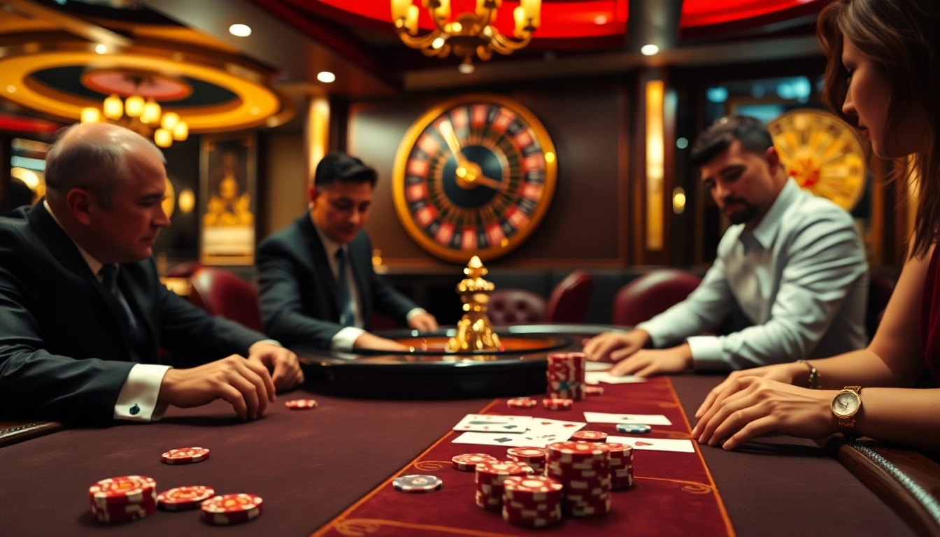 Engage in thrilling gaming experiences at https://kuwinblog.com/ with vibrant casino scenes featuring poker and roulette.
