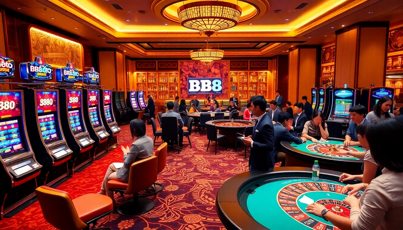 Experience thrilling gameplay at BJ88 in an exciting casino atmosphere.